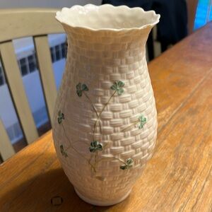 Belleek Shamrock 8” Vase